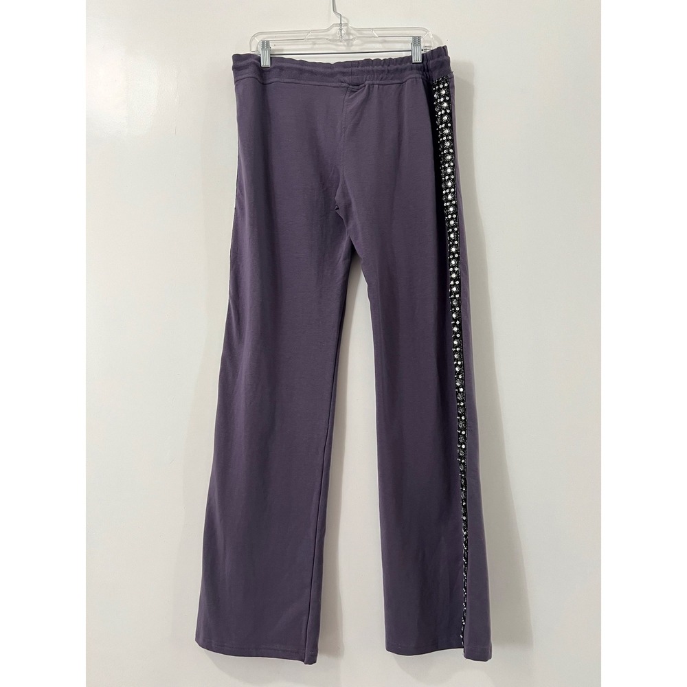 BCBGMAXAZRIA Full Set Frosted Plum Rhinestone Tracksuit Set Hoodie Pants XL - Picture 12 of 14